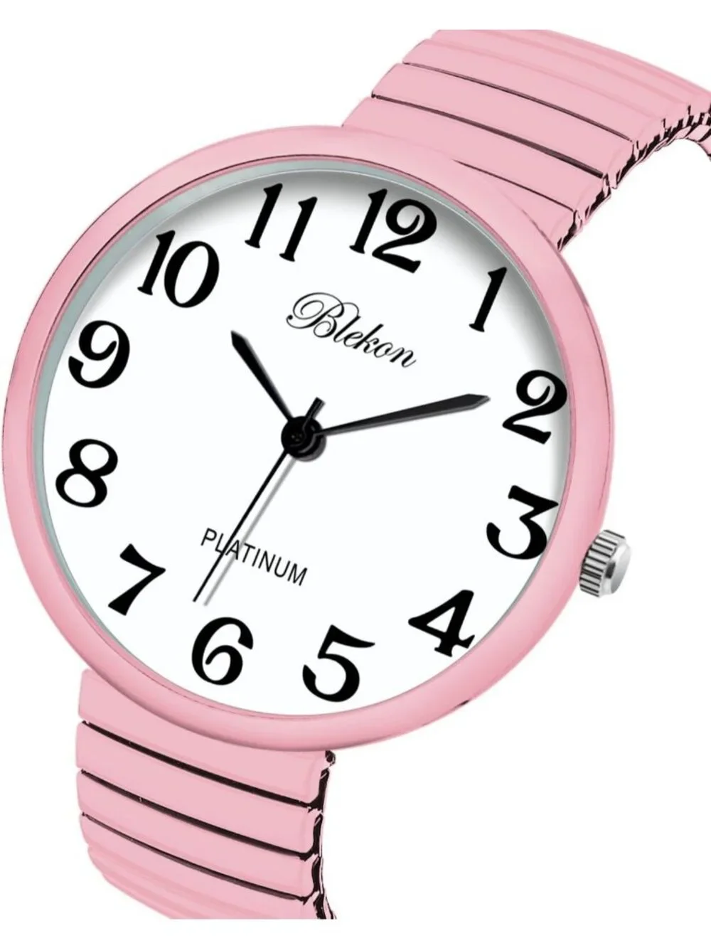 Women's Pink New Super Large Face Stretch Band Japanese Movement Fashion Watch
